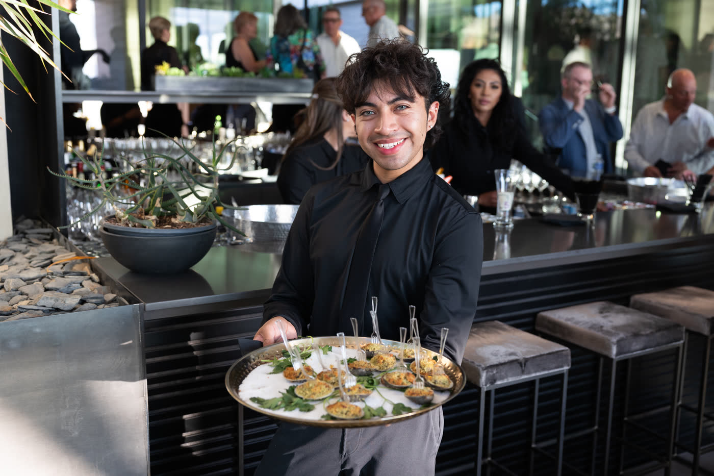Canapés served at a gala