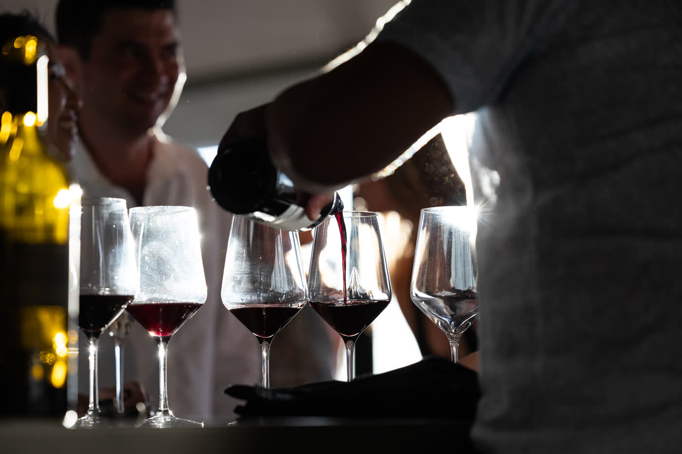 Wine being poured at a gala